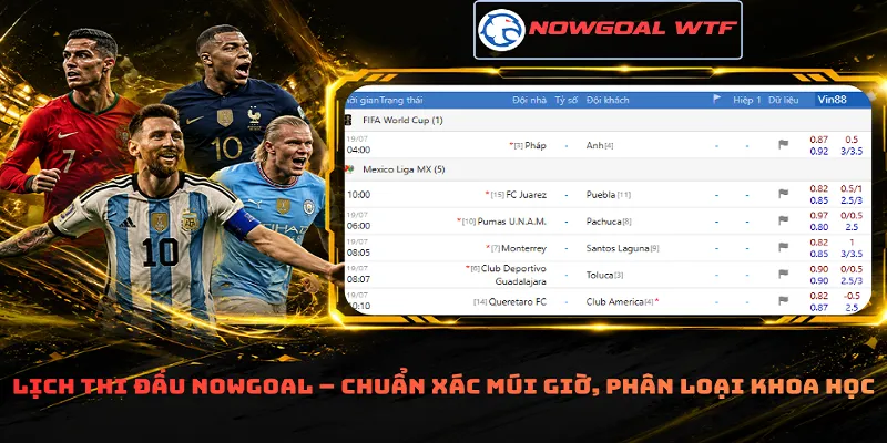Lịch thi đấu Nowgoal – Chuẩn xác múi giờ, phân loại khoa học
